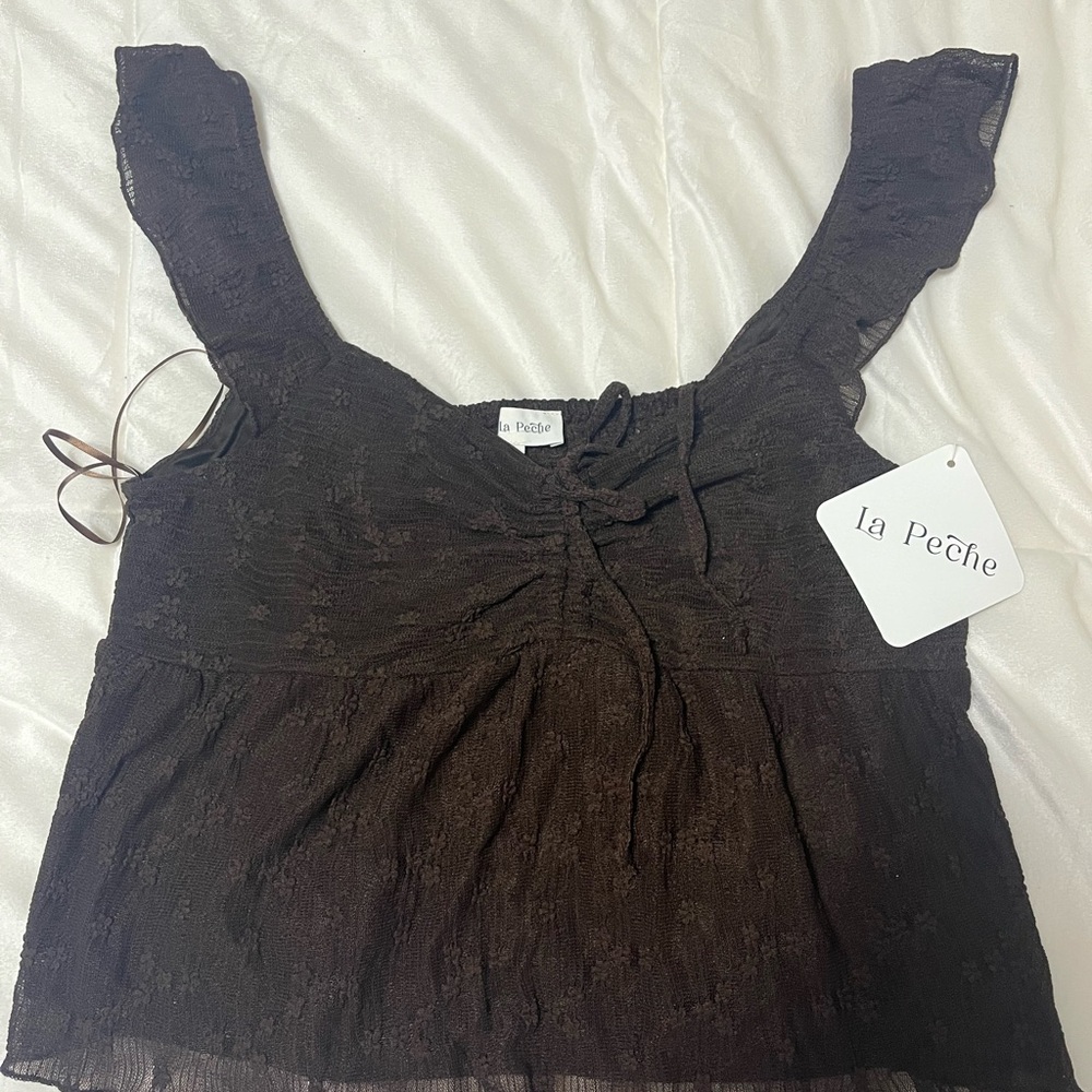 Brown Lace Blouse